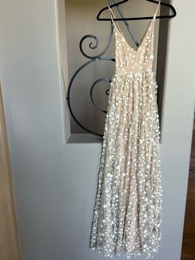 Altar'd State Blush Cream Floral Lace Dress